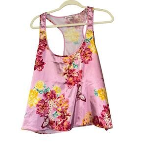 Victoria’s Secret Butterfly Satin Floral Tank Top Women’s Sz Xl Intimates PJ's